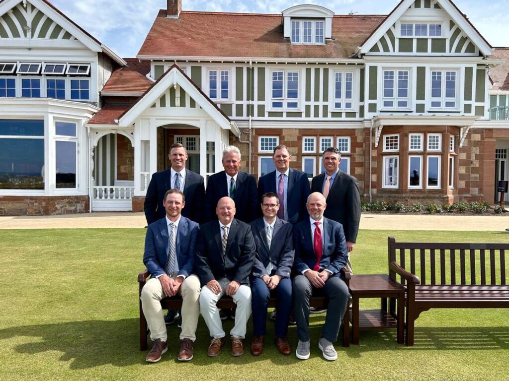 Golfers playing 36 holes at Muirfield