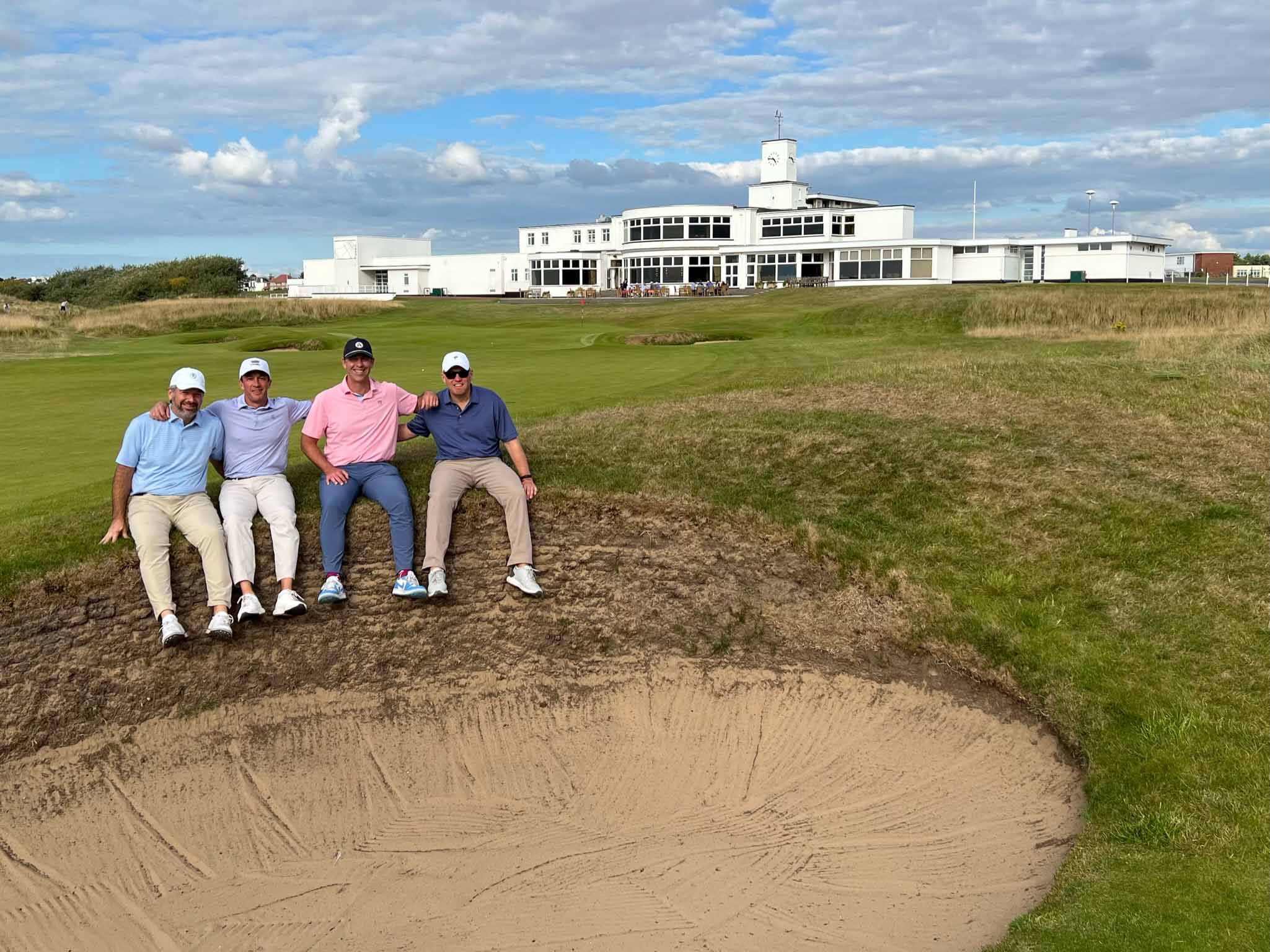 Golfers at Royal Birkdale on a golf trip to England