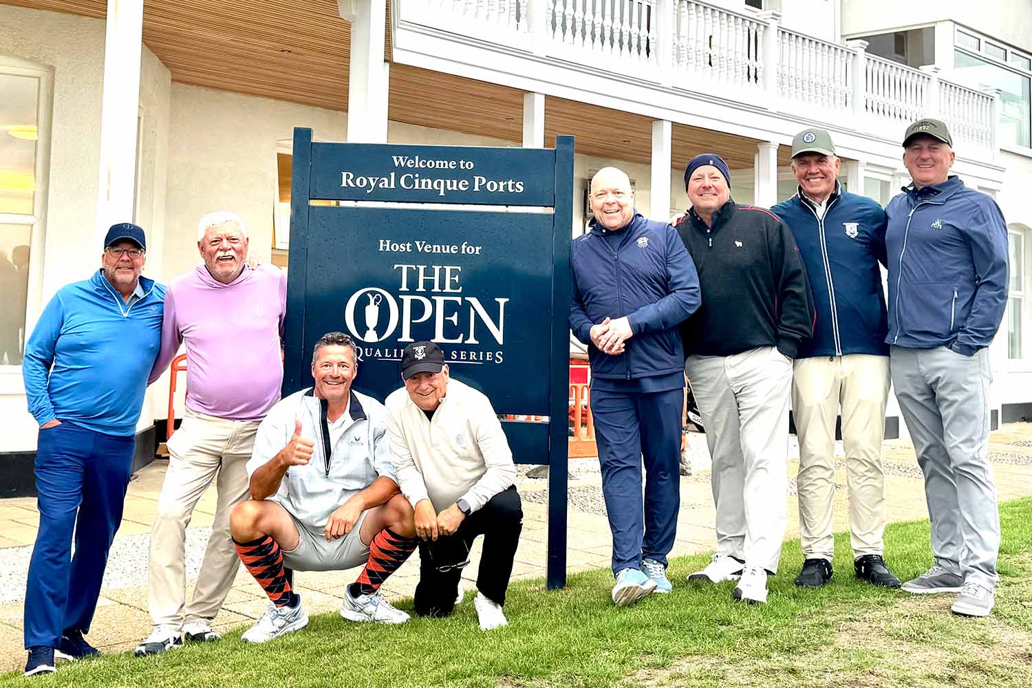 Golfers at Royal Cinque Ports on a trip to England