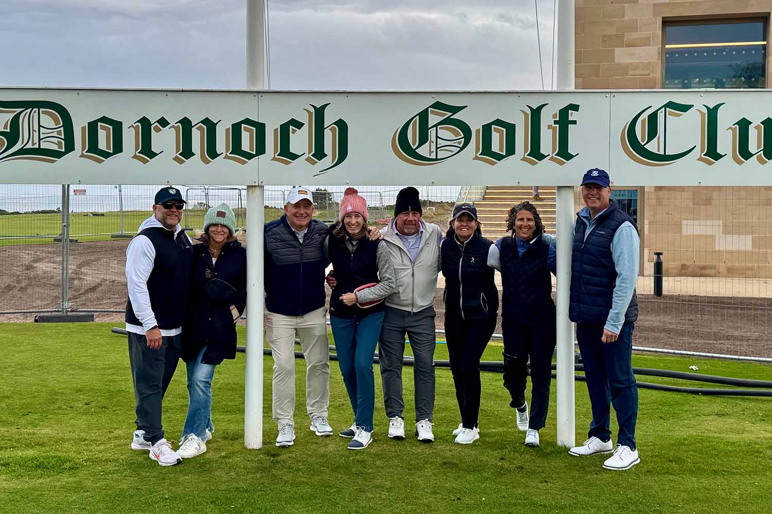 Golfers at Royal Dornoch on golf trip to Scotland