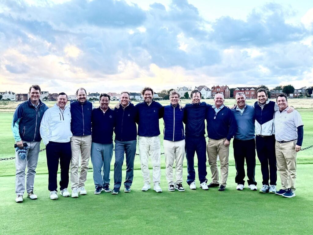 Group Captain Tim MacColl and Friends from Merion Golf Club and Gulph Mills Golf Club at Royal Liverpool Golf Club.