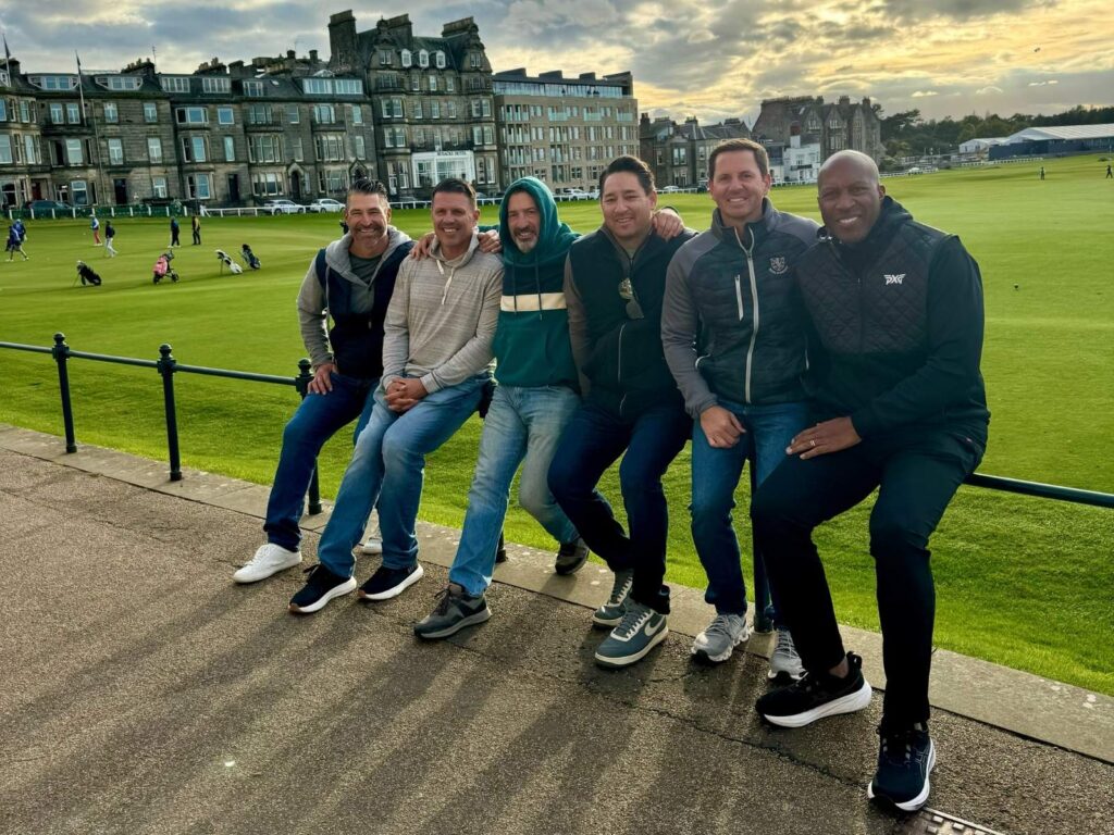 Group Captain Chad Taylor and Friends from The Santaluz Club enjoy a stunning evening in The Home of Golf.