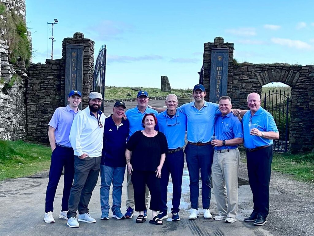 The Expedition led by Dr. Dick Budde from Western Hills Country Club with H&B Driver-Host Shirley Nagle at Old Head.