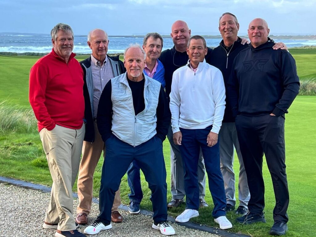 Group Captain Tom Mullaney and Friends enjoying a memorable evening at Doonbeg.