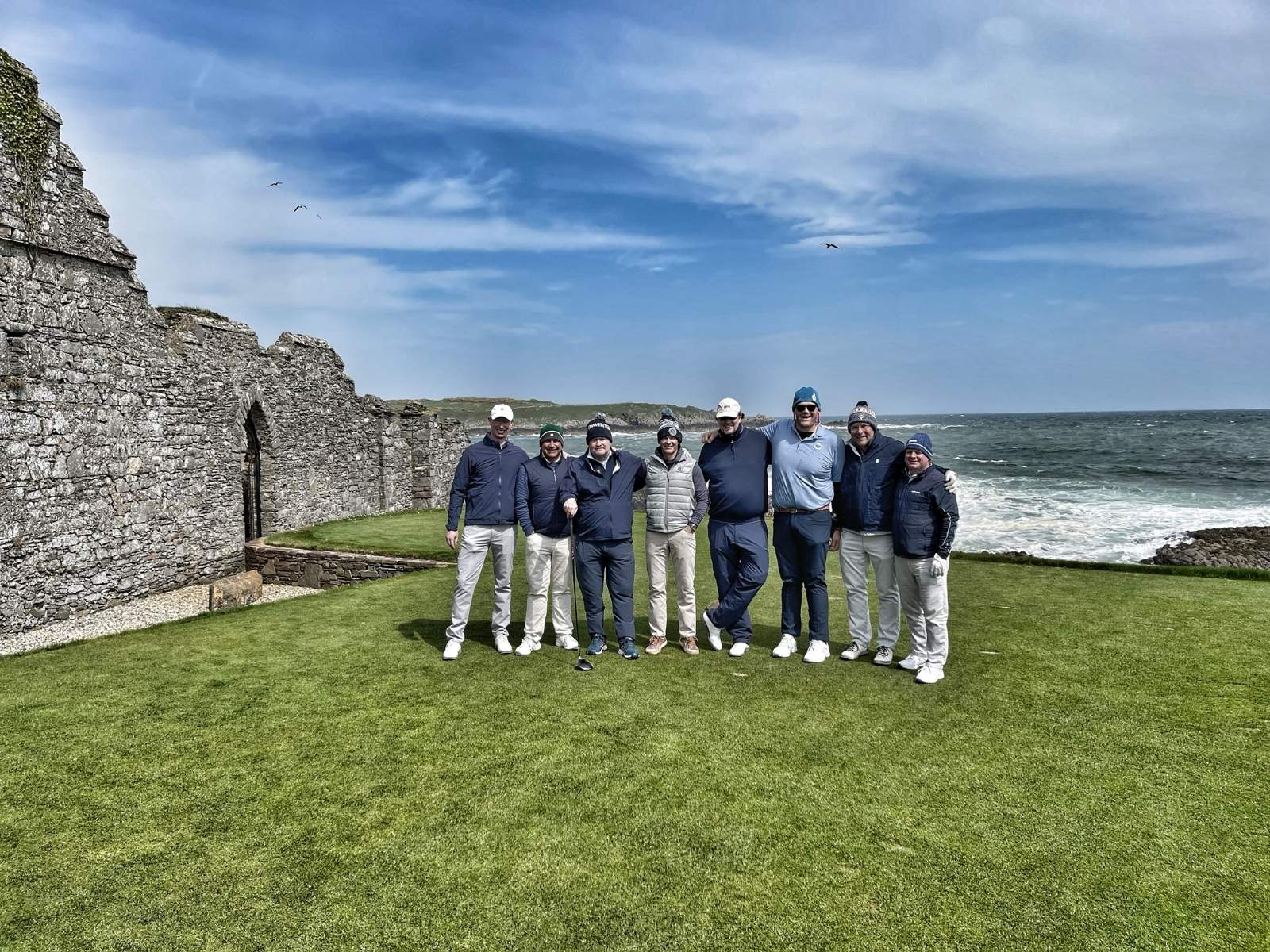 Nick Papadakes, PGA with his Onwentsia Club members at Ardglass Golf Club.