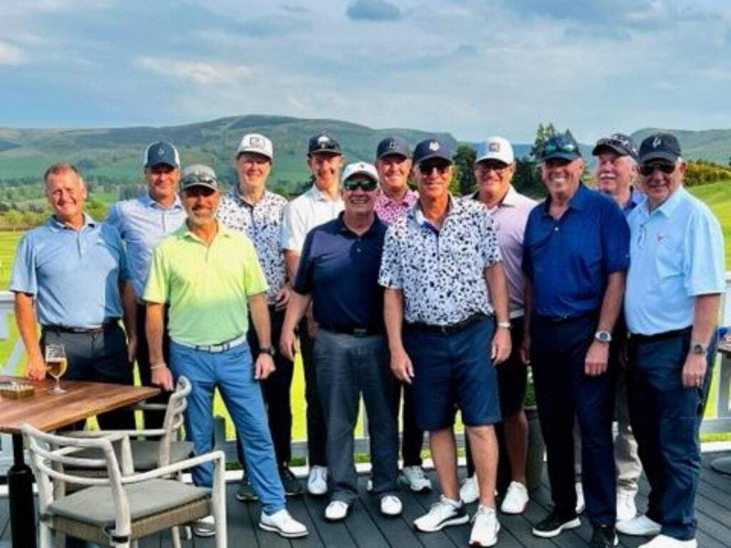 Ryan Smith, PGA with his Glacier Club members at Gleneagles.