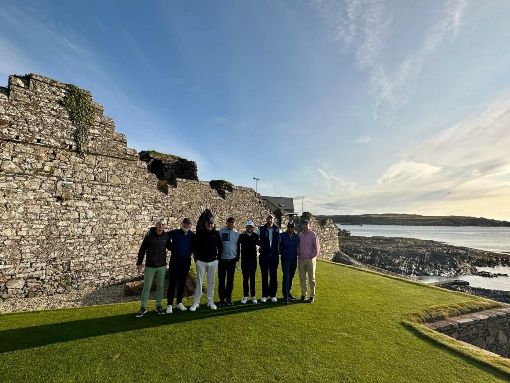 Kyle Kolarz, PGA with his Hillview Country Club members at Ardglass Golf Club.