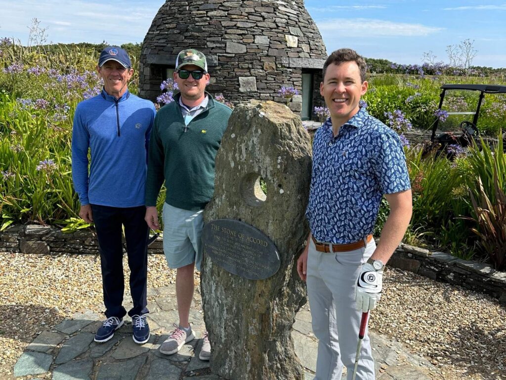 Group Captain Greg Grimme & Sons enjoy a marvelous afternoon at Old Head Golf Links.