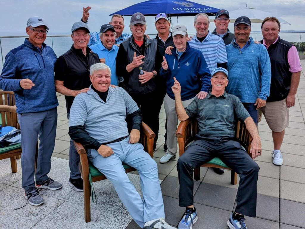 John Sico, PGA and his Westwood Country Club members with Happy Gilmore’s "Shooter McGavin" at Old Head Links
