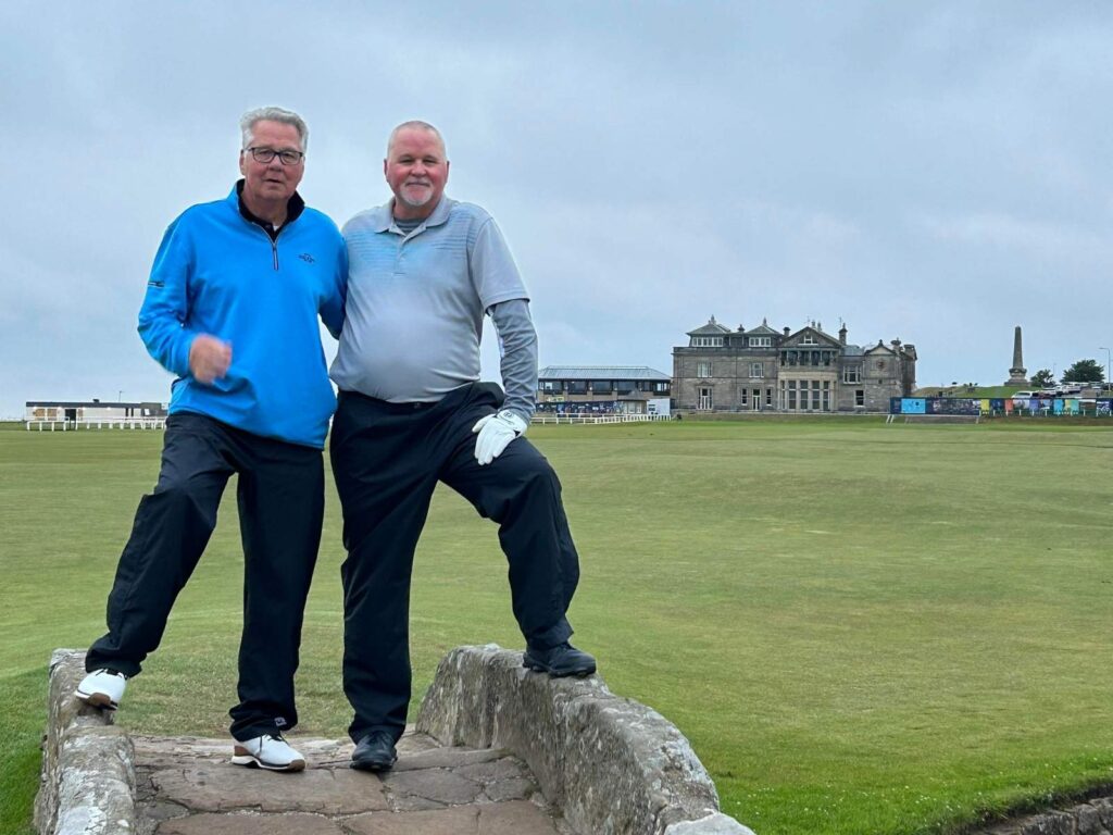 Dwain and Mike Sullivan cap an unforgettable round at The Old Course.