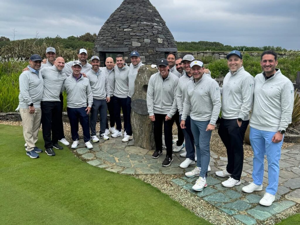 Group Captain Chris Smith from The Muttontown Club celebrates his 50th with Friends at Old Head Golf Links.