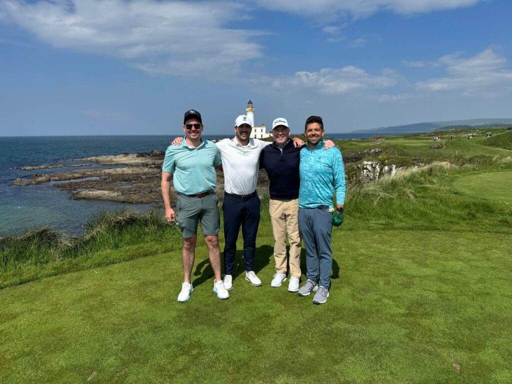 Group Captain Bobby Niehaus and Friends enjoy a stunning afternoon at Turnberry.