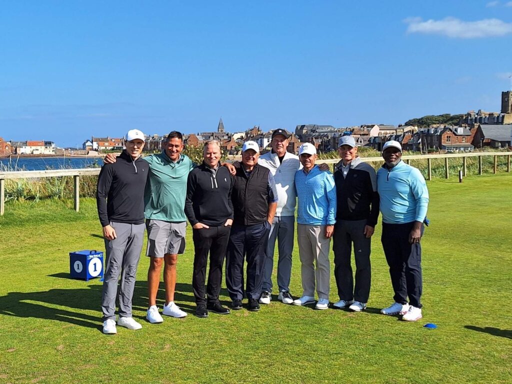 Steve Mulcahy, PGA with his Shawnee Country Club members at North Berwick.
