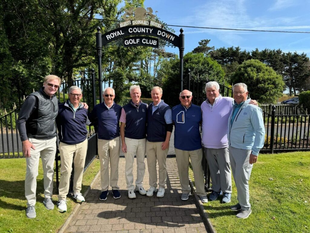 The Members of Denver Country Club – led by Group Captain Bill Ryan – at Royal County Down.