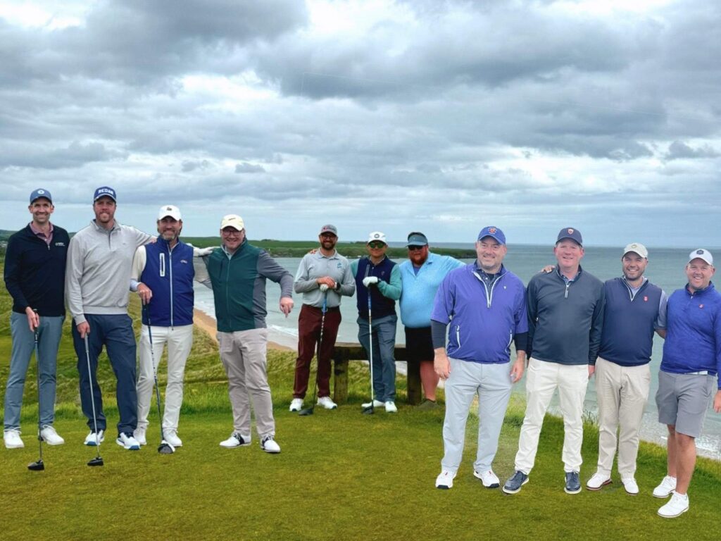 Through the magic of Photoshop, Group Captain Zach Bloom and Friends from Gulph Mills Golf Club at Cruden Bay.