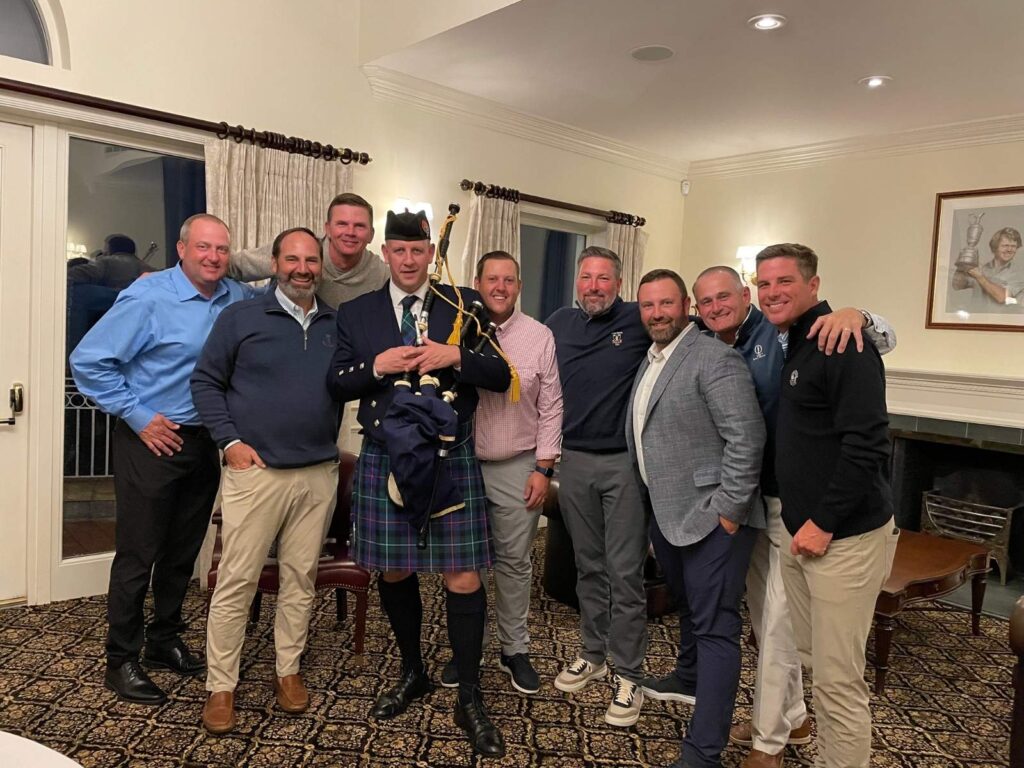 107 Nick Haudek, PGA and his Evansville Country Club members with the Turnberry Piper