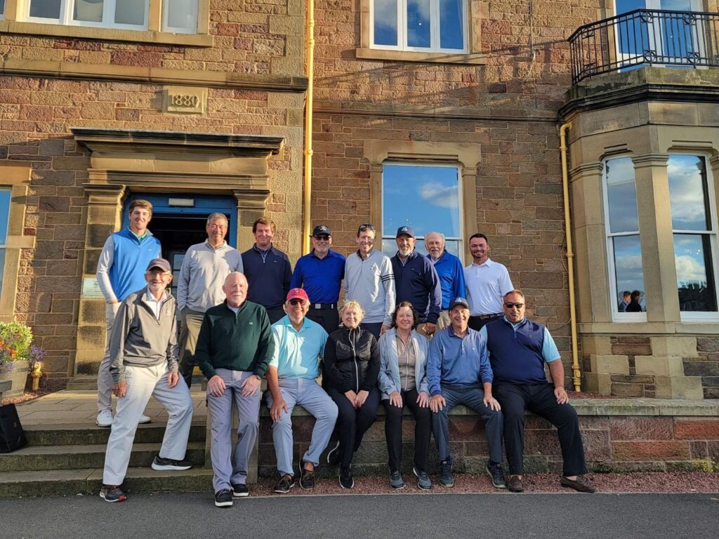 112 TJ Wyld, PGA with his Bull’s Bridge Golf Club members at North Berwick Golf Club