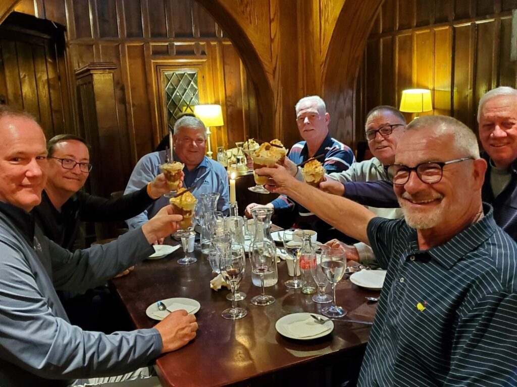 124 The Expedition led by Alex Romanoff enjoys a post-dinner toast during their Expedition to Ireland