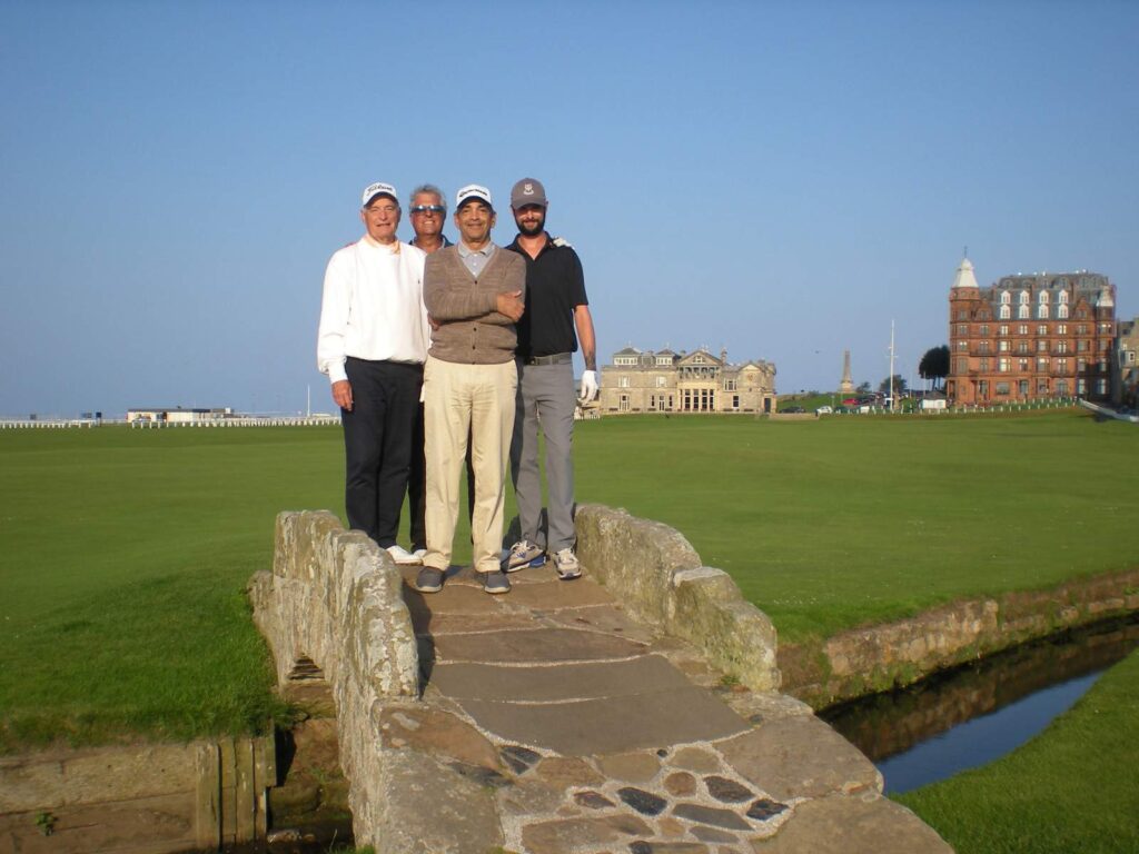 Group Captain Mike Spayd and Friends enjoy the glorious sunshine at The Home of Golf