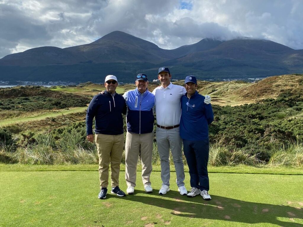 2 The Expedition led by Scott Botsford on the 4th tee at Royal County Down
