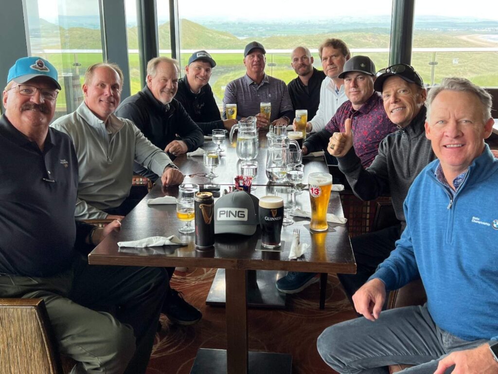 20 Matt Bailey, PGA and his Forest Highlands Golf Club members enjoy the post-round views at Portstewart