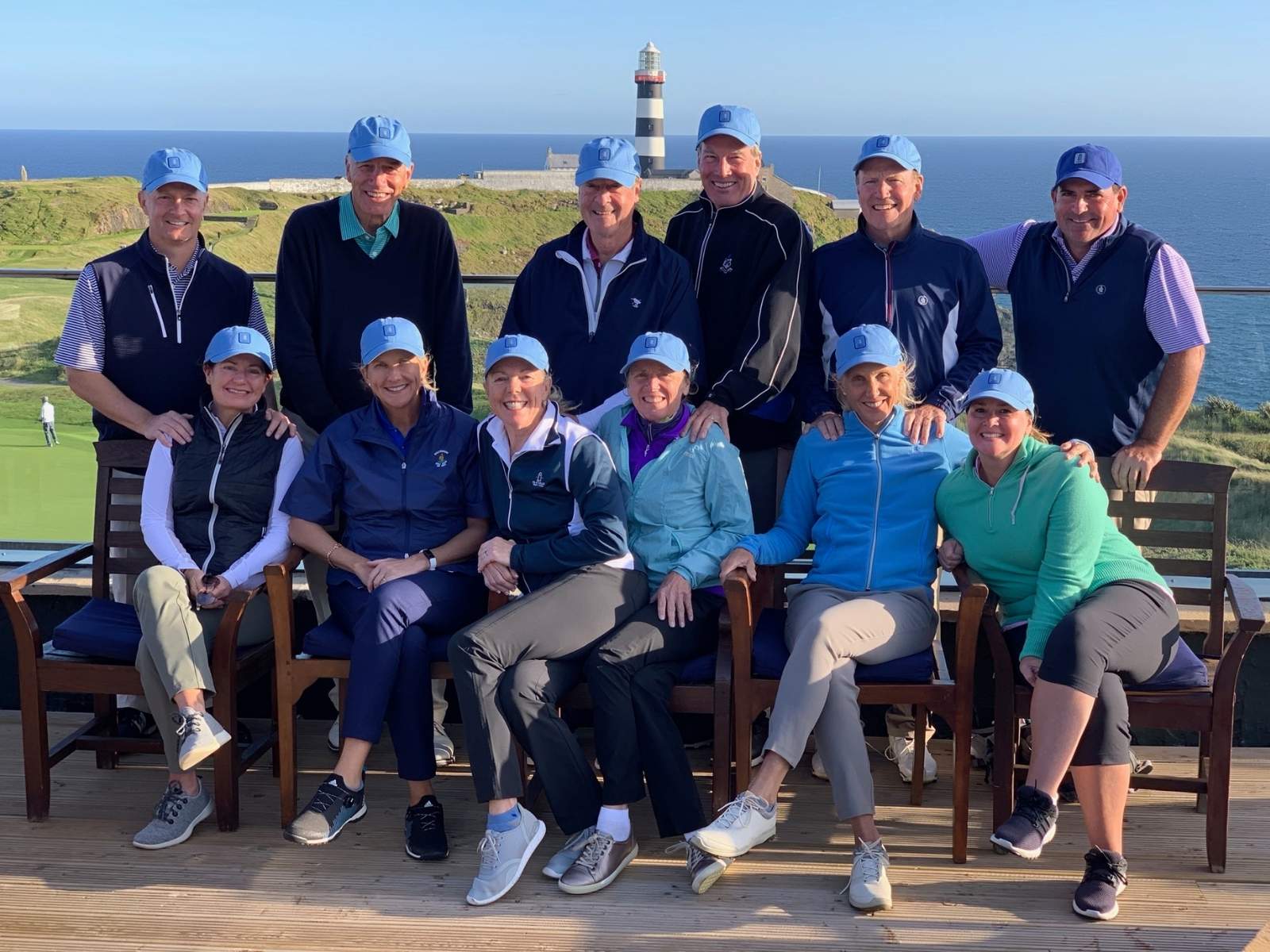 Nick Papadakes, PGA with his Onwentsia Club members at Old Head Golf Links