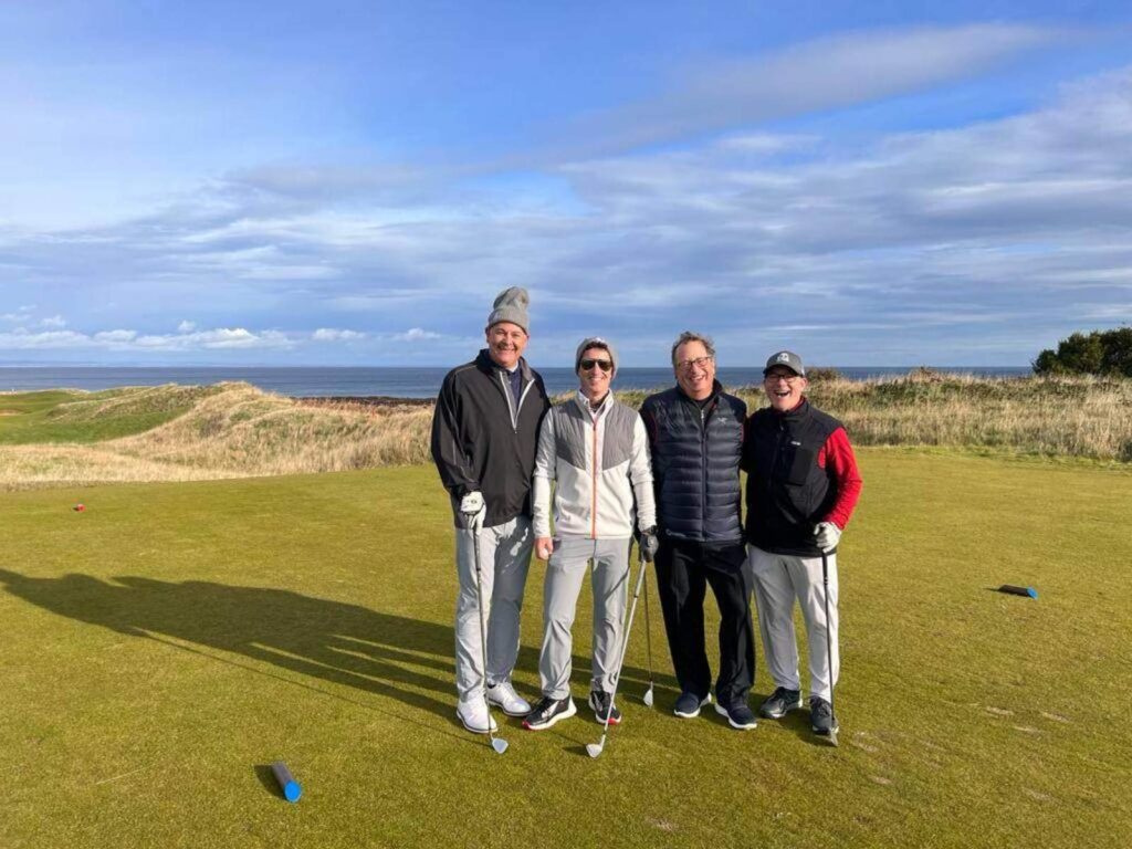 21 Group Captain Evan Geldzahler and Friends enjoy a marvelous day at Kingsbarns Golf Links