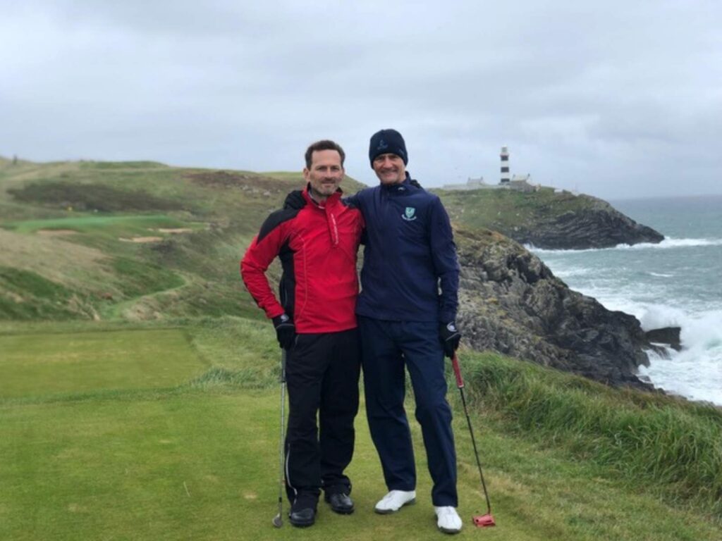 Todd Crawford from Colorado Golf Club and Brett Storm of Shark’s Tooth Golf Club at Old Head Golf Links