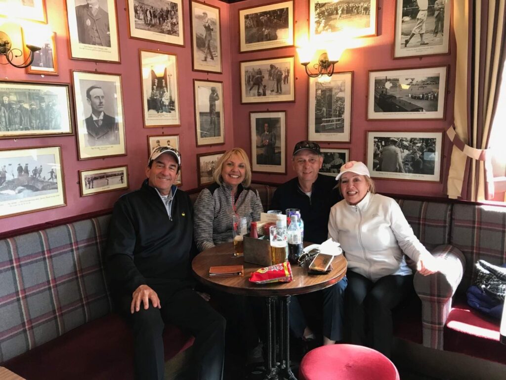 Harold & Cathy Haftka with Jeff & Renee Pries enjoying a pint at The Dunvegan