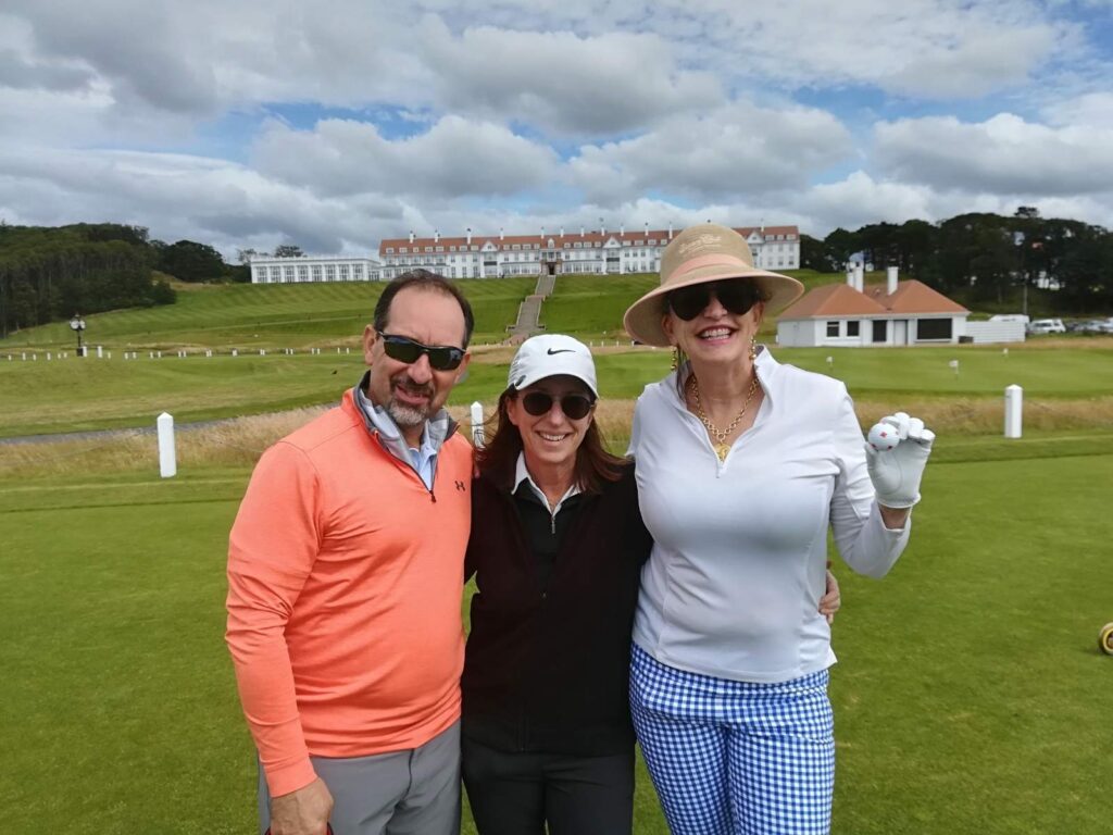 Hal & Gigi Cabasso with Mary Vaden Eisenstadt during a memorable round on The Ailsa