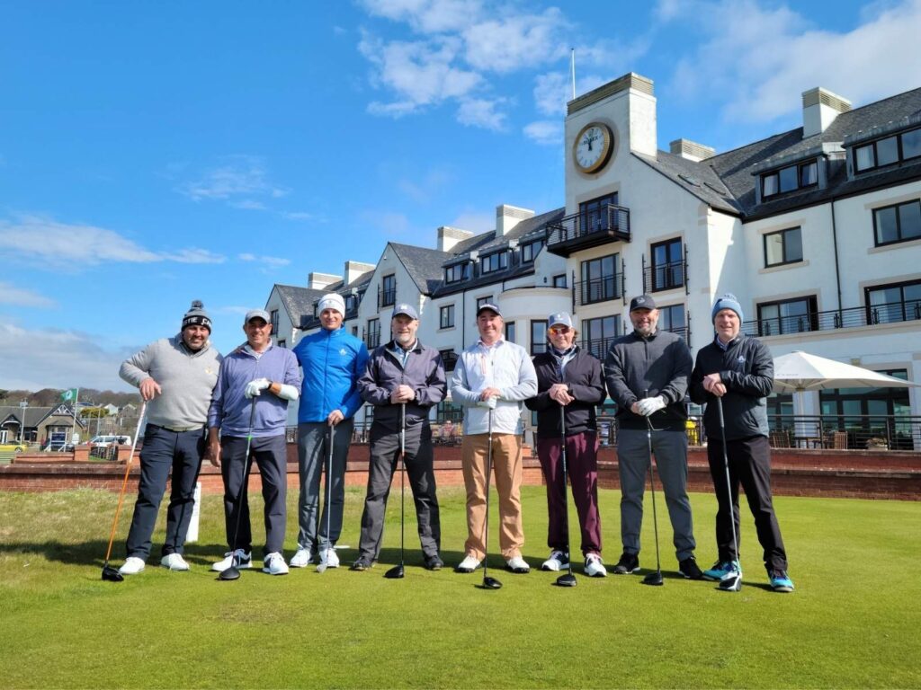 49 Adam Steinhofer, PGA and his Ridgemoor Country Club members enjoy a glorious day at Carnoustie Golf Links