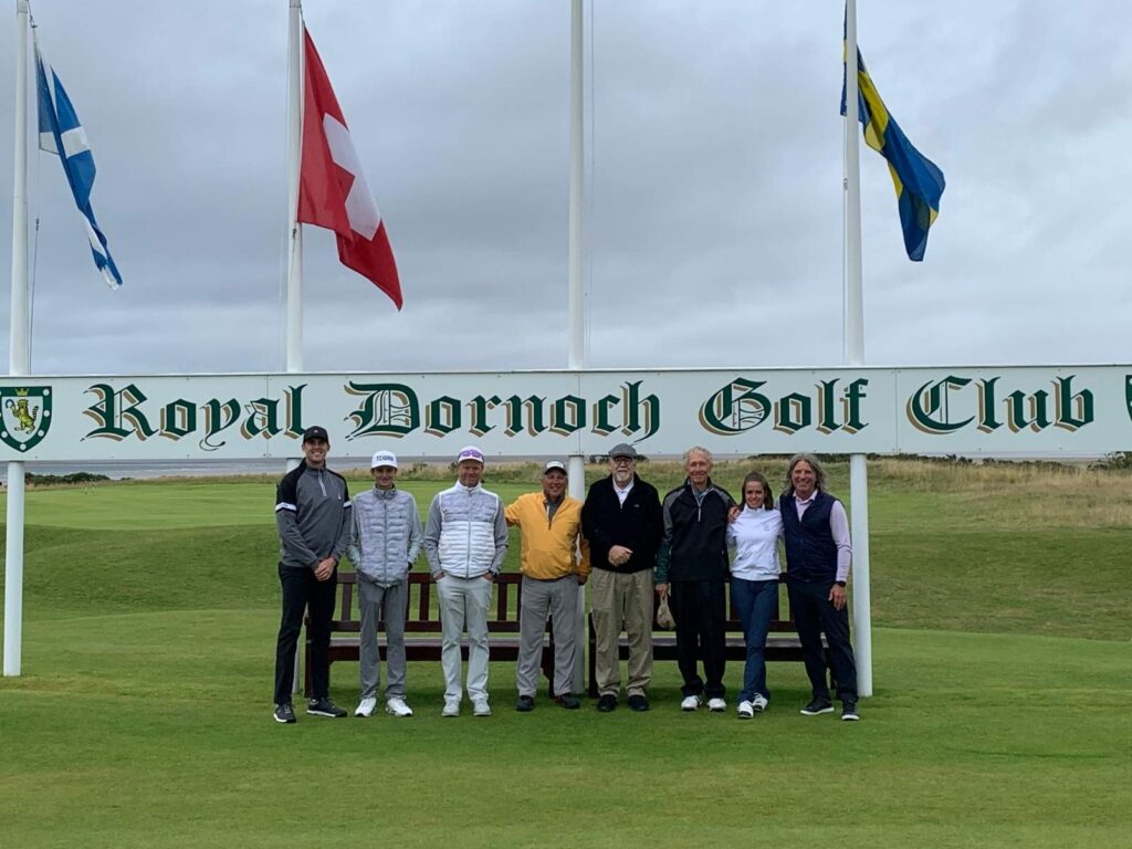 51 Jeff Seltz, PGA and his members from The Club at Rolling Hills with our own Sam Baker at Royal Dornoch