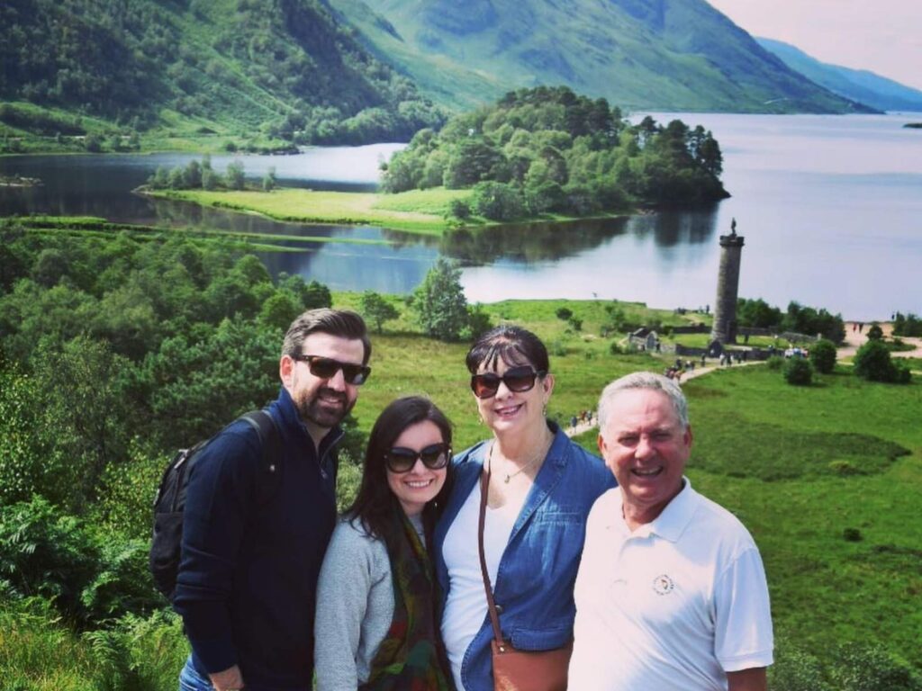 Group Captain Natalie Clayton and Family from Suntree Country Club at the Glenfinnan Monument