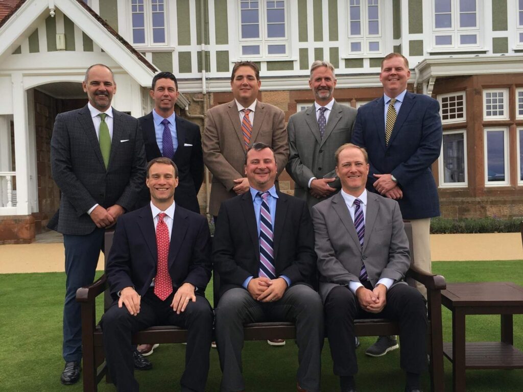Group Captain John Steele with Friends at The Honourable Company of Edinburgh Golfers.