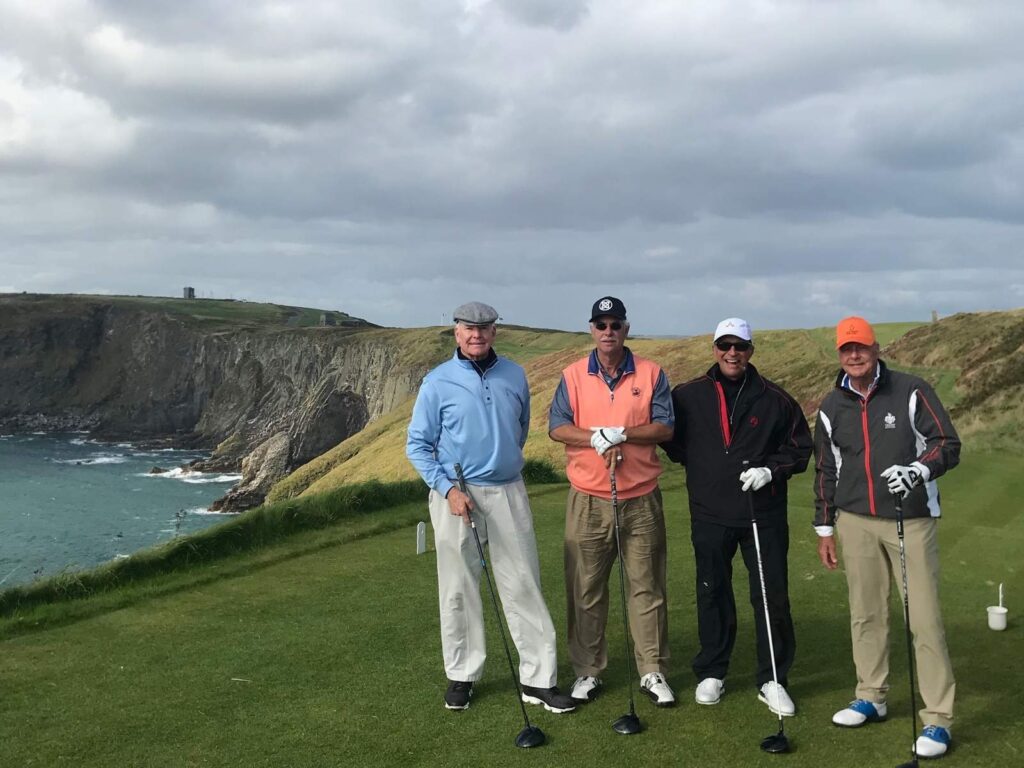 Group Captain Chipper Hall and Friends from Pablo Creek Club on the clifftops of Old Head