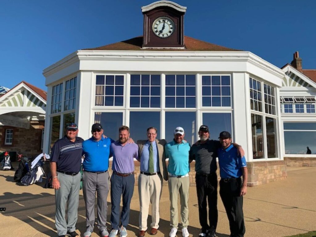 Group Captain Bob Baker with Friends at The Hourable Company of Edinburgh Golfers