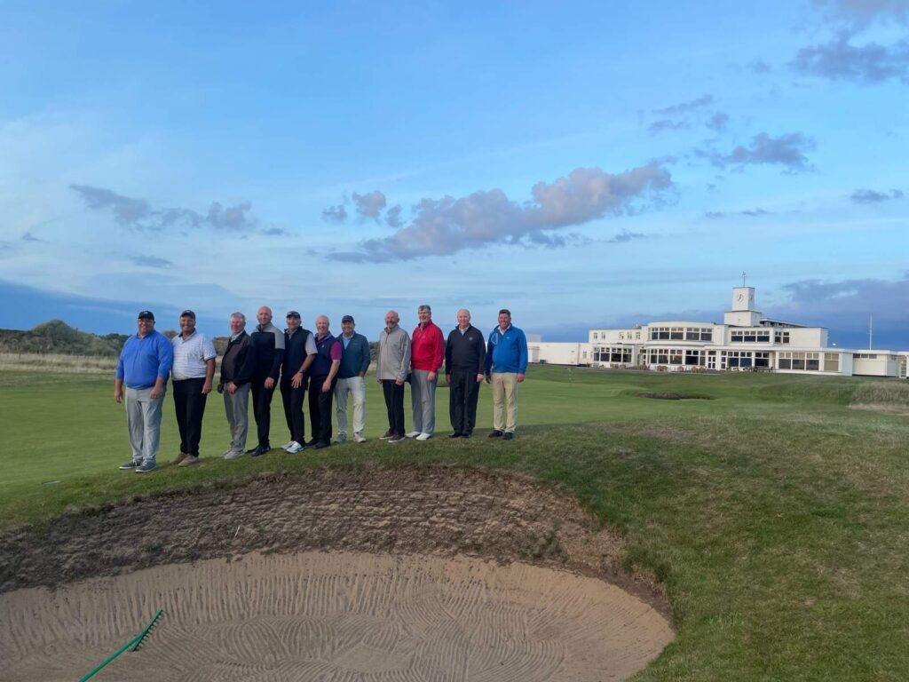 87 John Panek, PGA with his Davenport Country Club members at Royal Birkdale