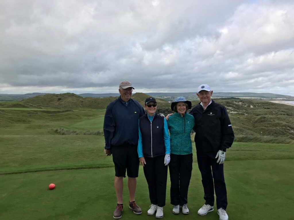 Bob and Paula Adamson with Pat and Bill Gruebel at Portstewart Golf Club