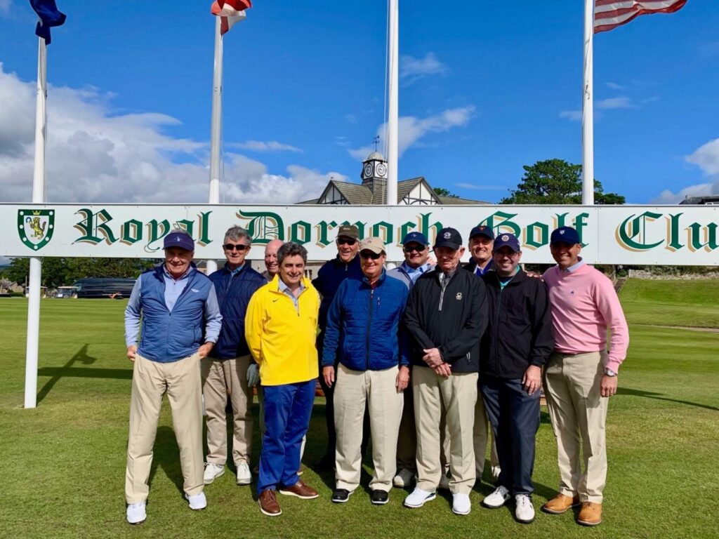 Anthony Malizia, PGA and his Bidermann Golf Club members at Royal Dornoch