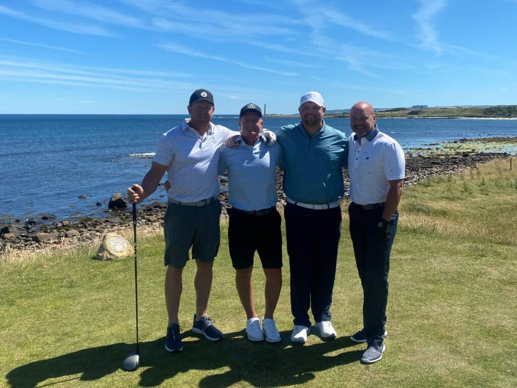 99 Group Captain Greg Couch and Friends from Valhalla Golf Club enjoy a brilliant afternoon at Dunbar Golf Club