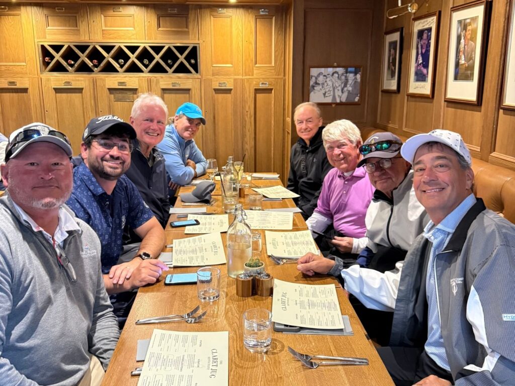 Group Captain Bill Greenwald and Friends enjoy dinner at The Dunvegan in St. Andrews.