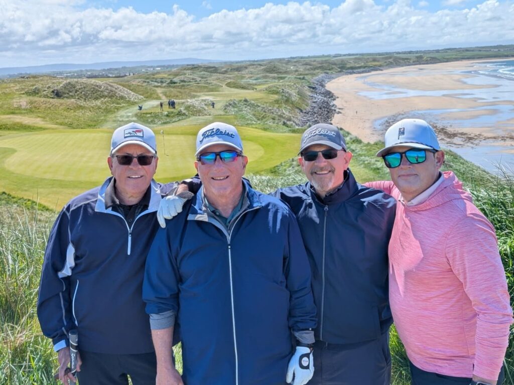 The Expedition led by Mark Johnson from Stonehenge Golf & Country Club enjoys a brilliant day at Ballybunion.