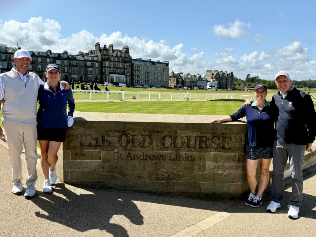 The Gaitans and The Ferreros – led by Carole Ferrero – from Trump National Charlotte at The Old Course.