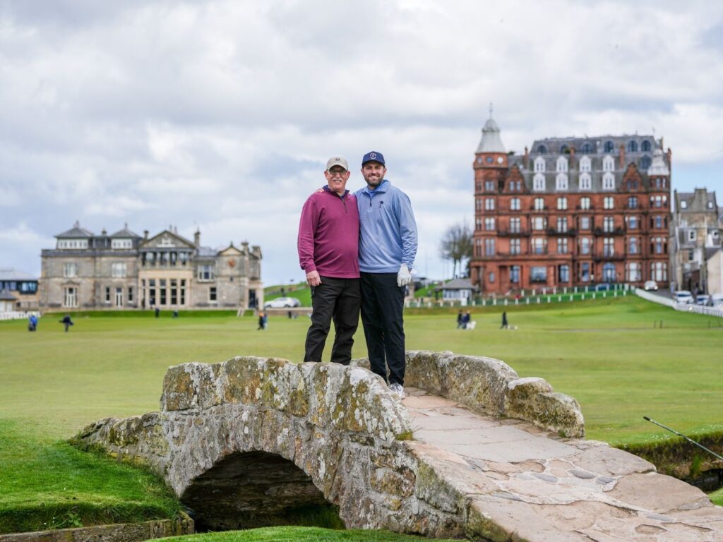 Gregg and Blake Serpas from Camden Country Club cap a memorable day at The Home of Golf.