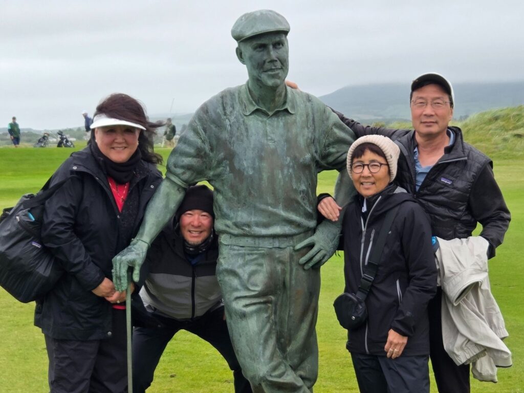 Group Captain Craig Morioka and Friends with the adopted son of Waterville – Payne Stewart.