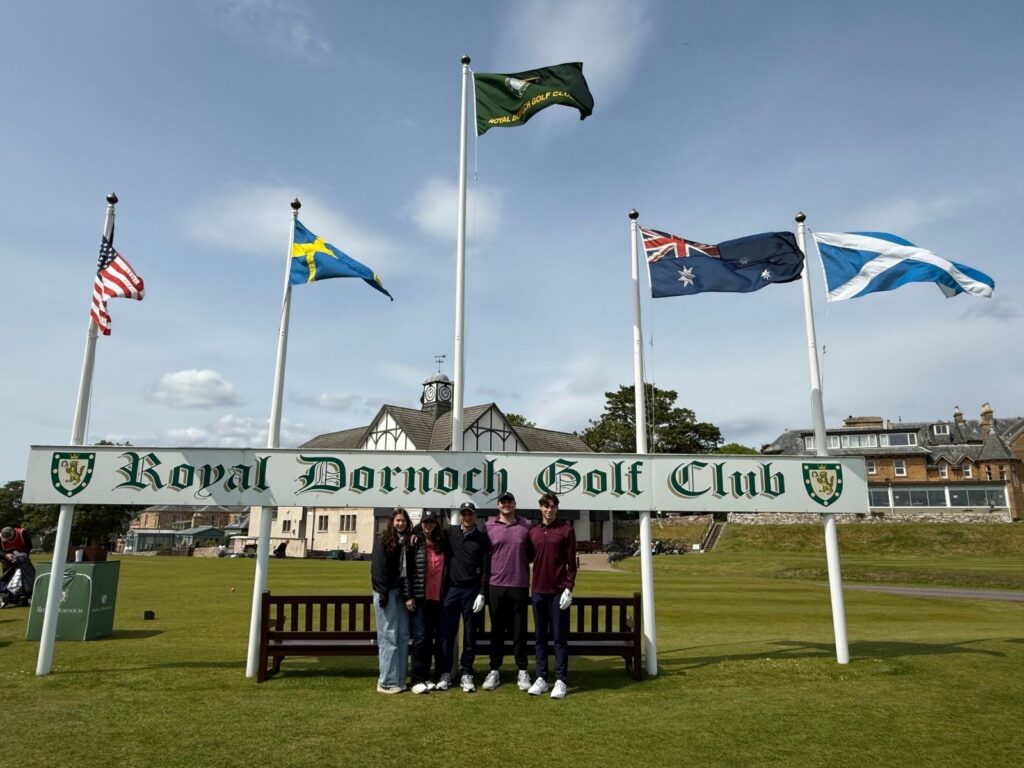 Group Captain Margalit Tocher and Family celebrates a high school graduation at Royal Dornoch.