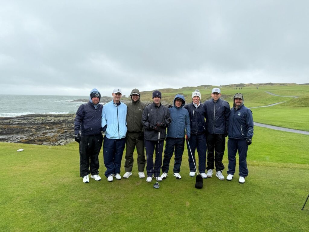 Group Captain Patrick Roth and Friends from Kansas City Country Club, Frost Creek, and Blue Hills Country Club get the full Irish links golf experience at Ardglass.