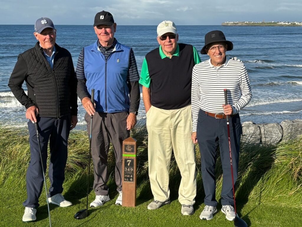 Group Captain Ken Gillis and Friends enjoy a stunning day at Lahinch Golf Club.