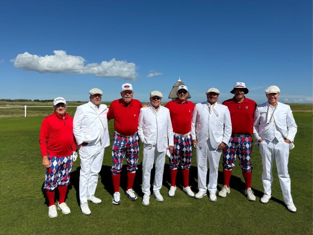 The Expedition led by Dr. Ed Holland from Triple Crown Country Club, dressed for success at Royal St. George’s.