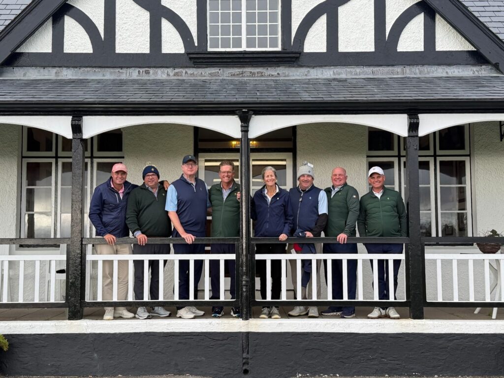 Tom Gilbert, PGA with his Gulph Mills Golf Club members at County Sligo Golf Club.